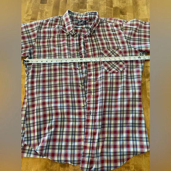 LEVI’S Plaid Button Up Men’s Shirt Tapered Fit XL Red Navy Yellow Vintage - Picture 11 of 12
